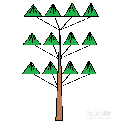 如何画图形组成的大树的简笔画