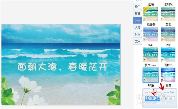 美图秀秀软件中如何制作图片的印象效果?