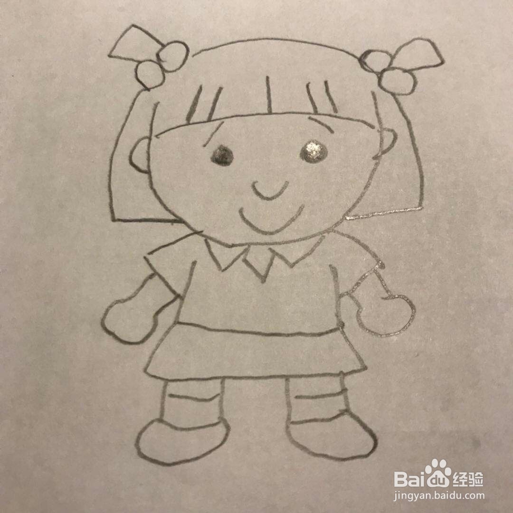 怎么画小女孩呢
