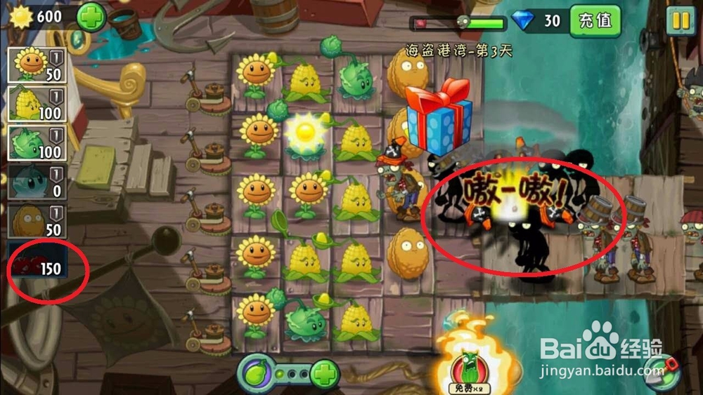 植物大战僵尸2:海盗港湾第3天怎么打僵尸