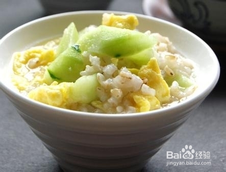 黄瓜鸡蛋糙米粥