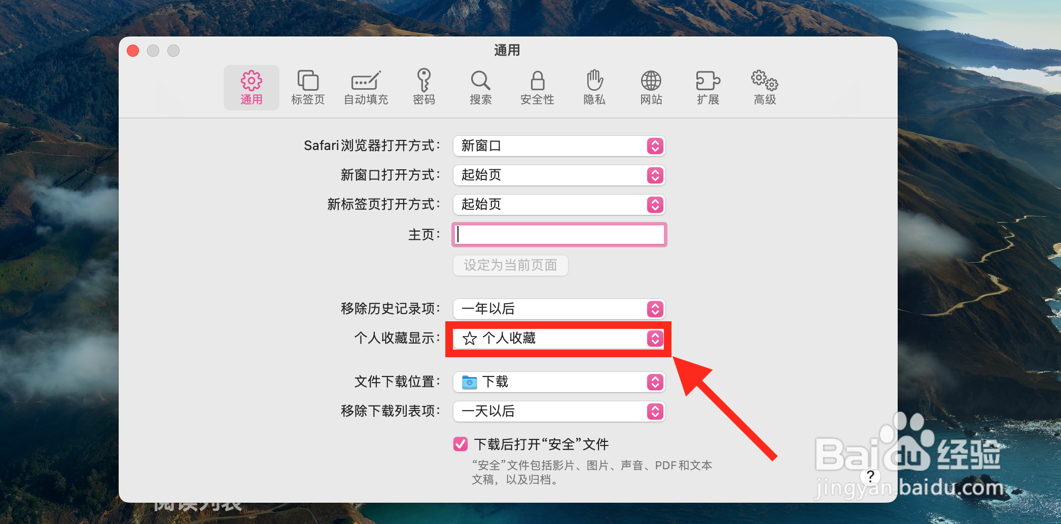 Safari浏览器如何设置个人收藏显示文件夹