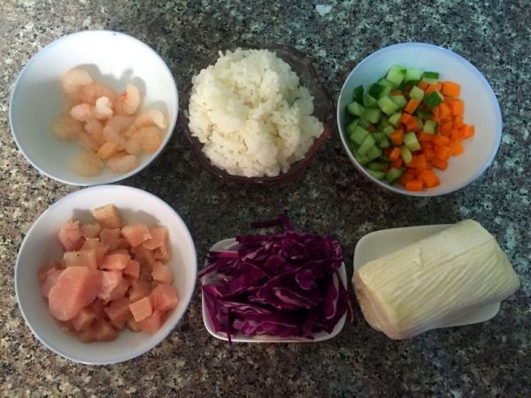 鸡肉虾仁芝士焗饭