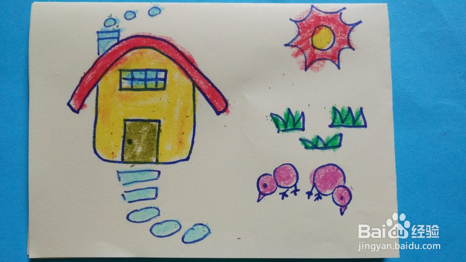 一幅完整场景的简笔画