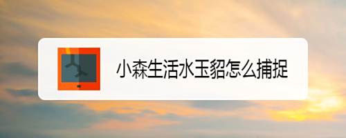 小森生活水玉貂怎么捕捉 百度经验 小森生活水玉貂怎么捕捉 百度经验