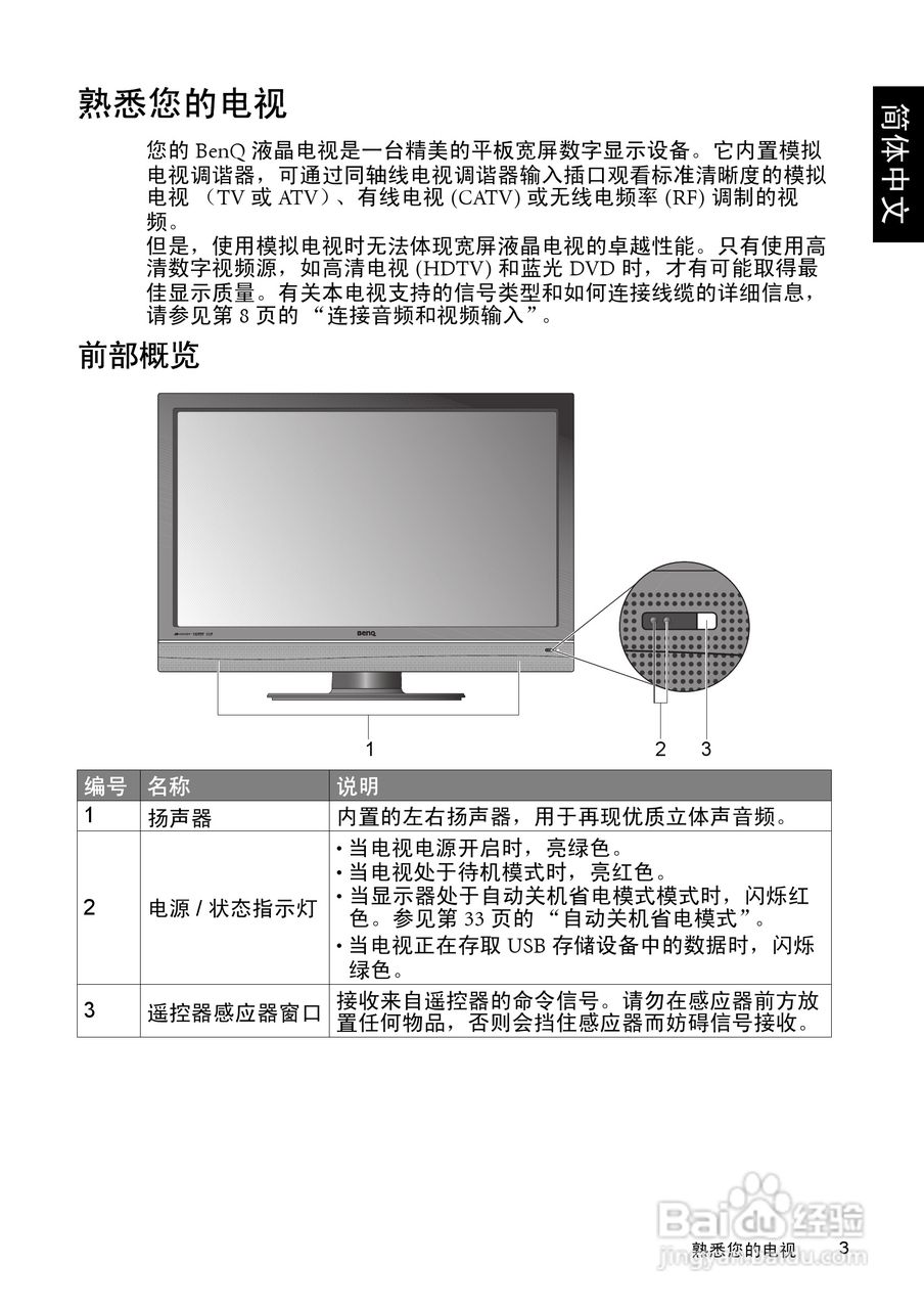 明基SQ4231液晶彩电使用说明书:[1]
