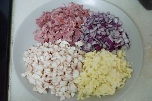 奶油蘑菇培根焗饭