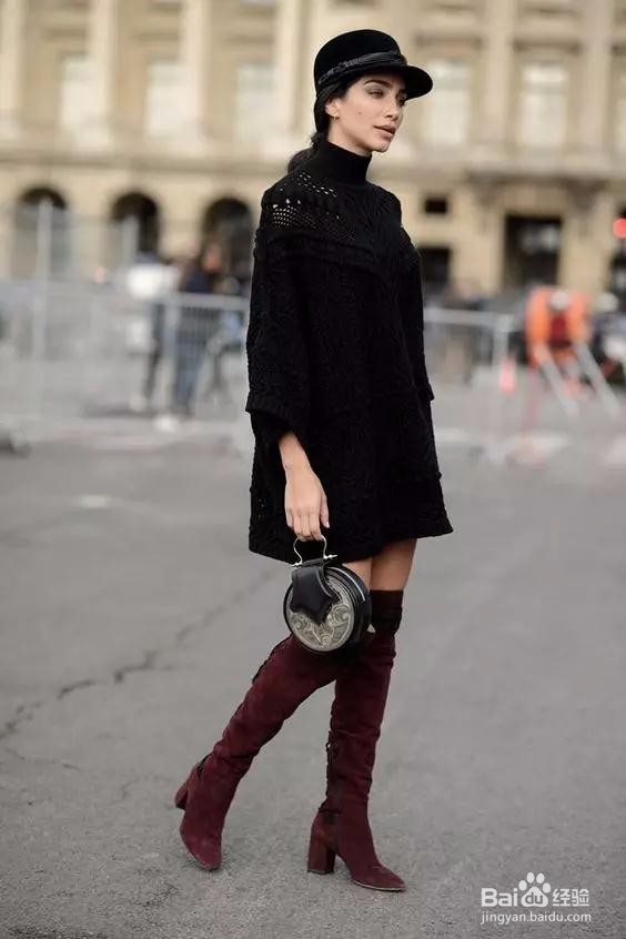 最火的长毛衣+过膝靴？