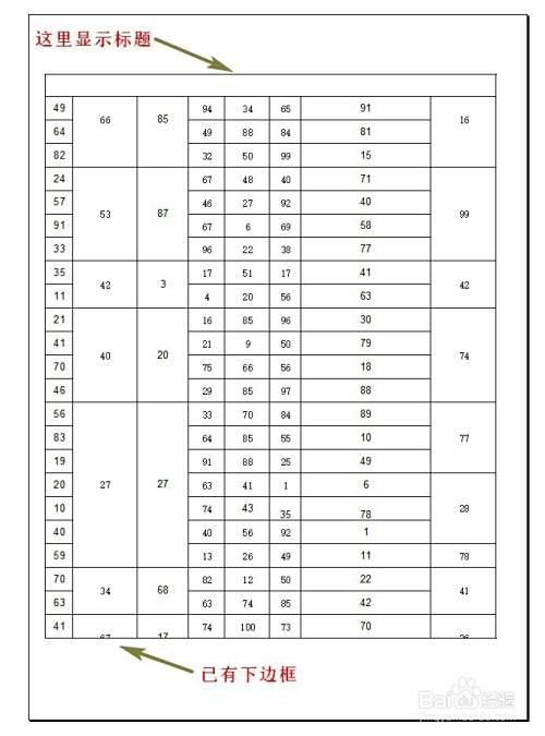 Excel合并单元格跨页打印(数据,边框)显示错误
