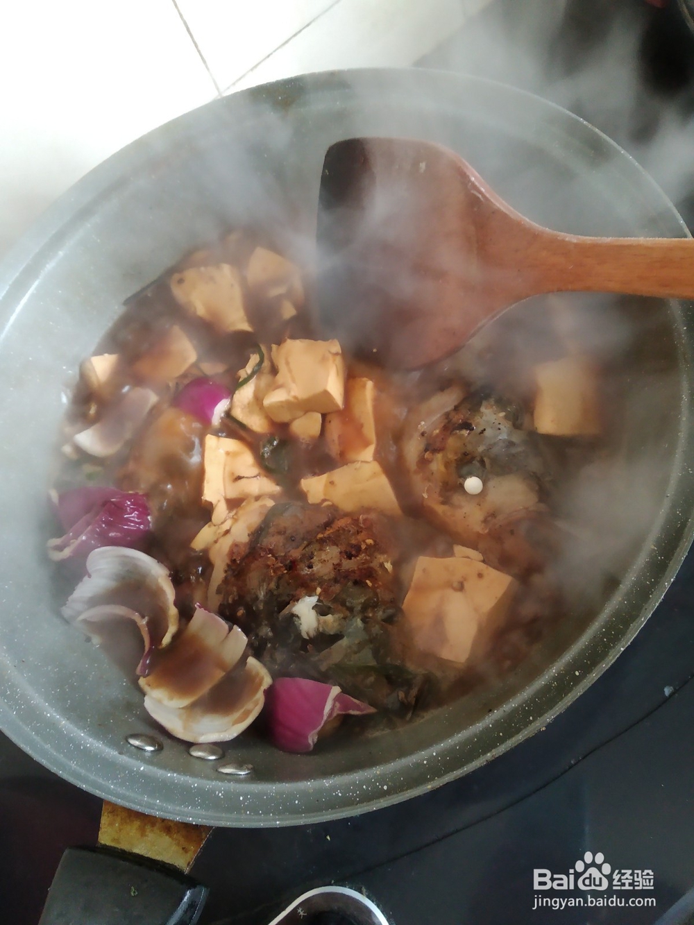 红烧鲢子头扒豆腐