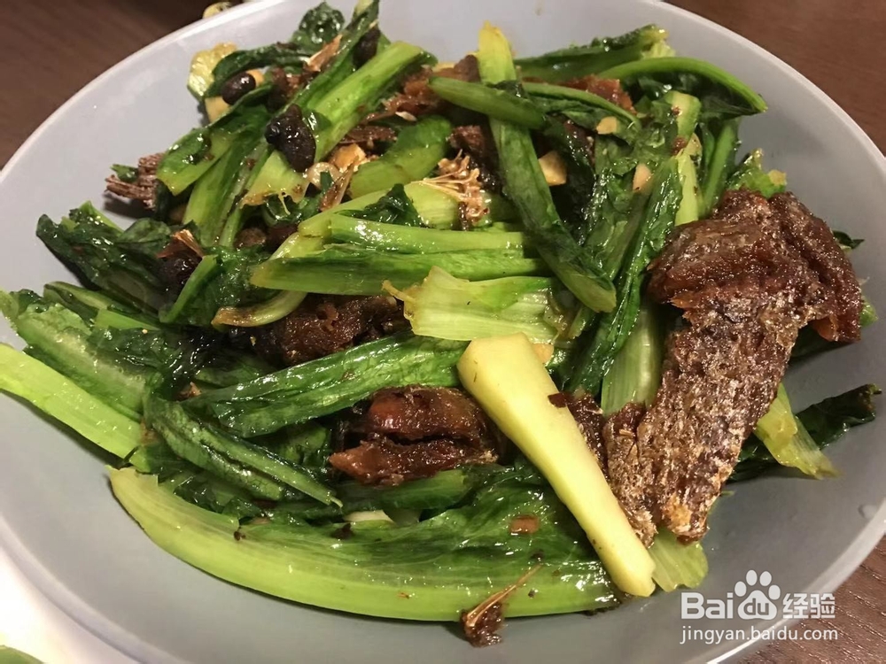 豆豉鲮鱼麦菜的做法