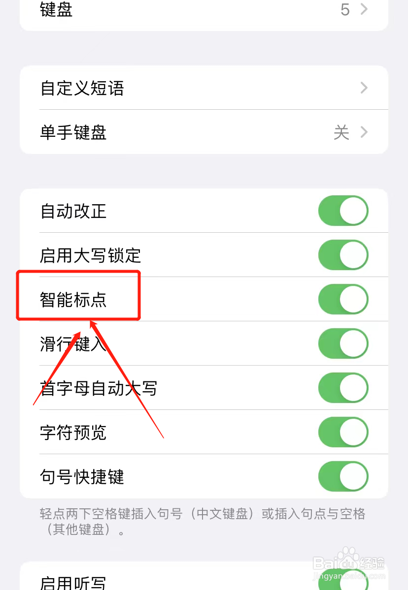 iPhone怎么打开智能标点