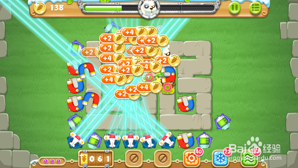 保卫萝卜2 地下庄园主题：[5]D13水晶、金萝卜