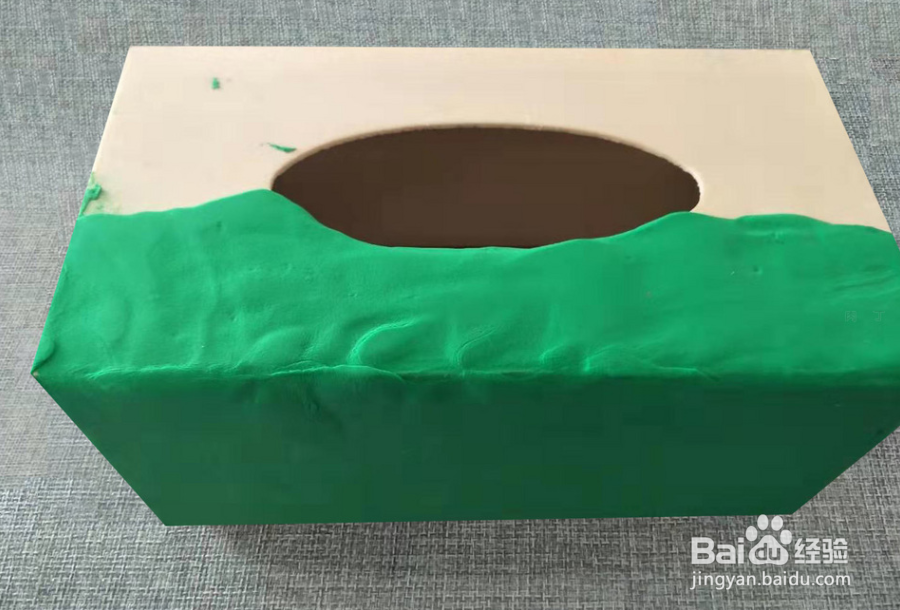 软陶小动物园手工纸巾盒