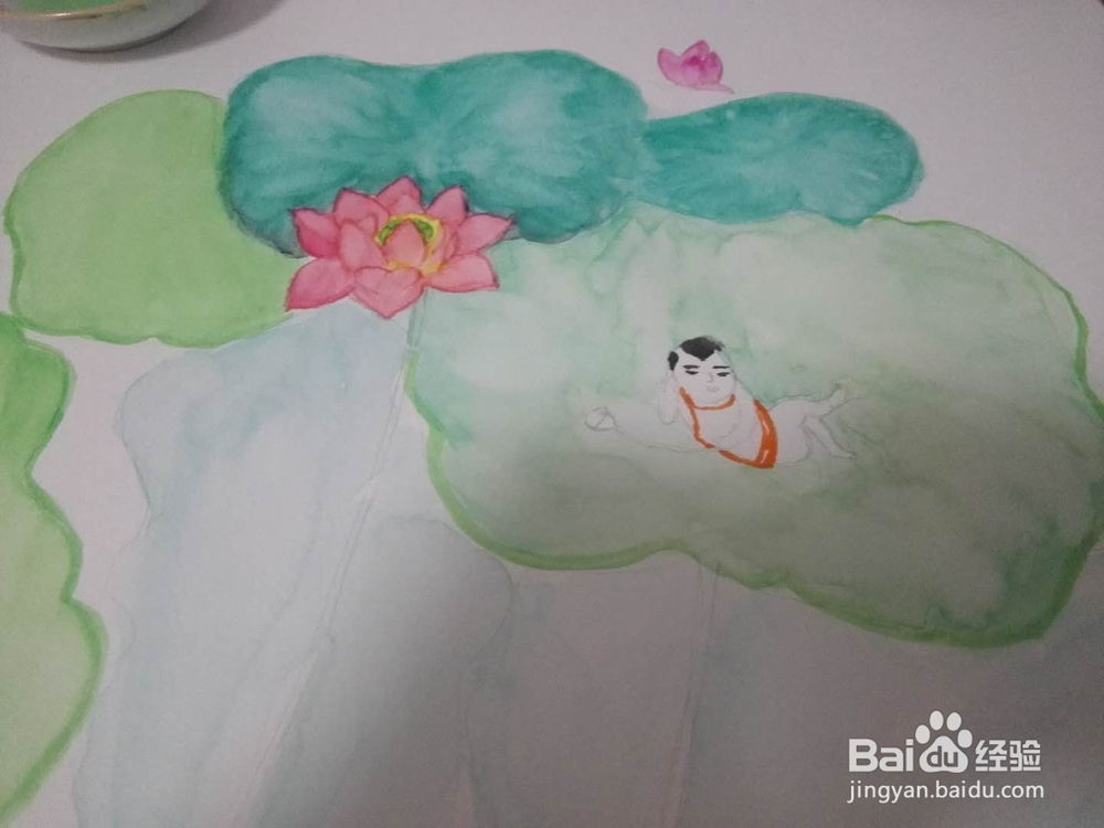 水彩画经验分享之荷花宝宝