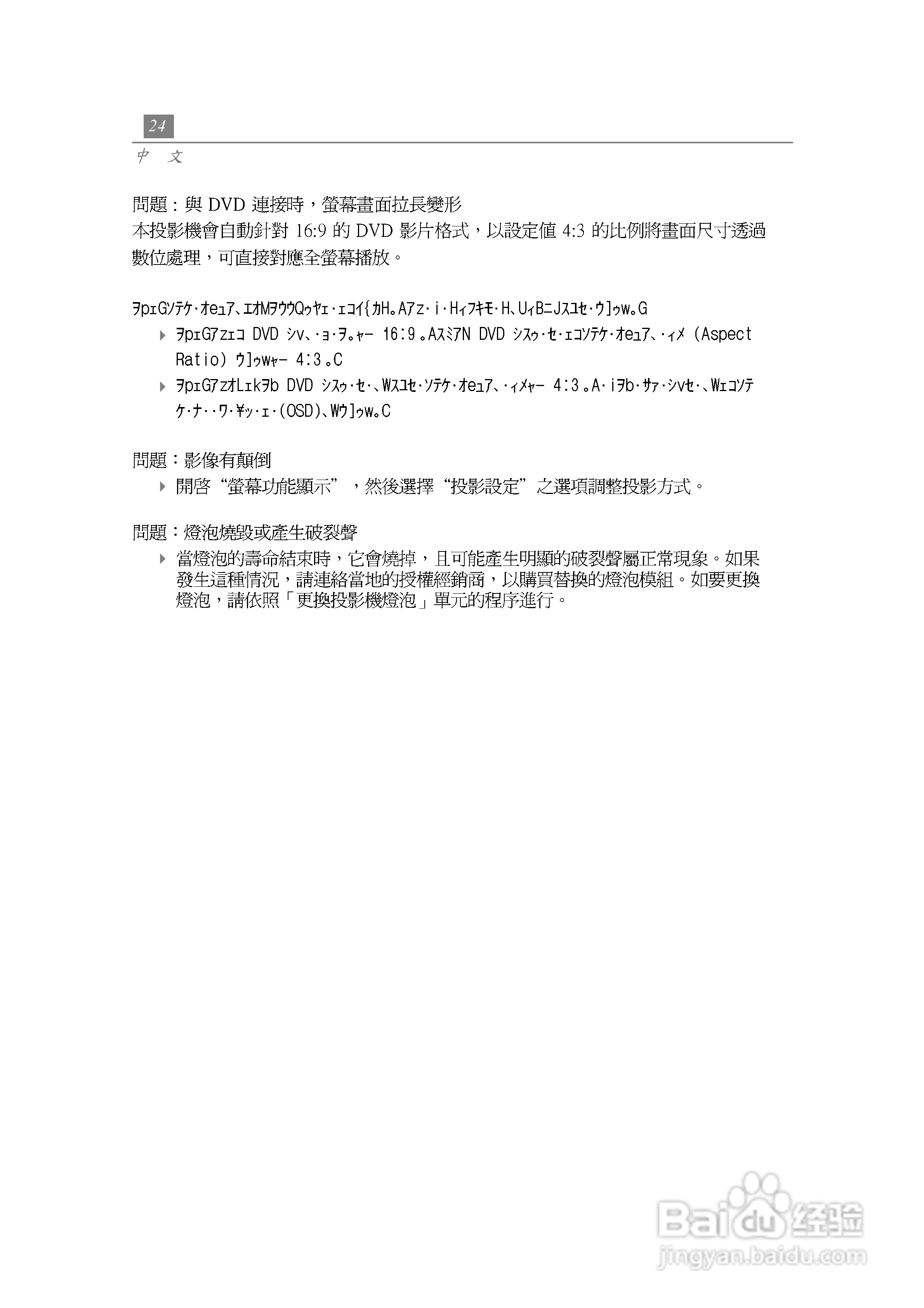 奥图玛投影机EP735型说明书:[3]