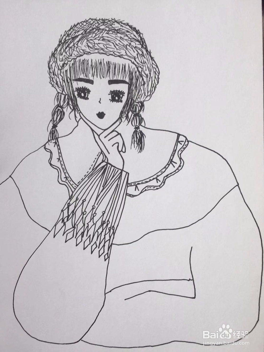 dxdll手绘之沉思的女孩