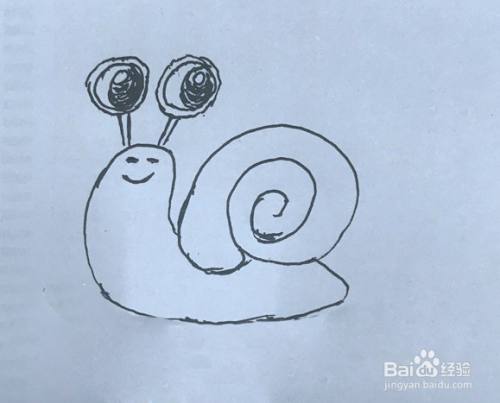 如何画蜗牛简笔画 百度经验 如何画蜗牛简笔画 百度经验
