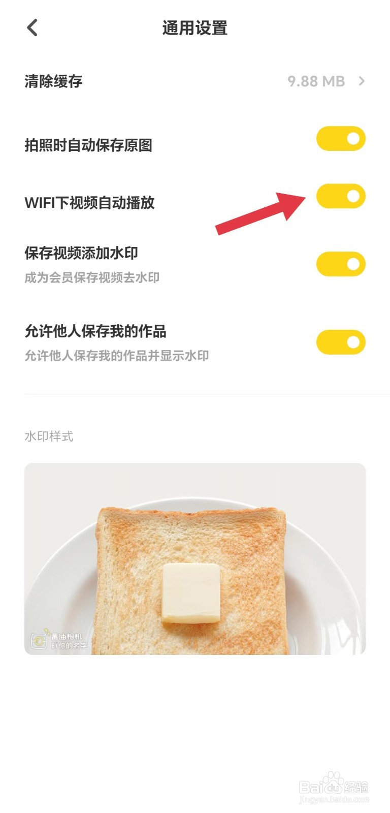黄油相机怎么开启WiFi下视频自动播放