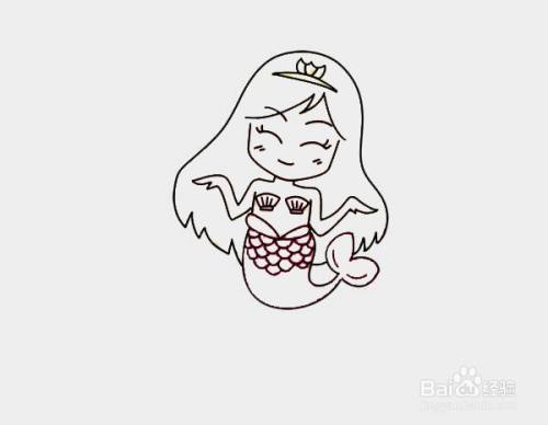 人鱼公主的简笔画