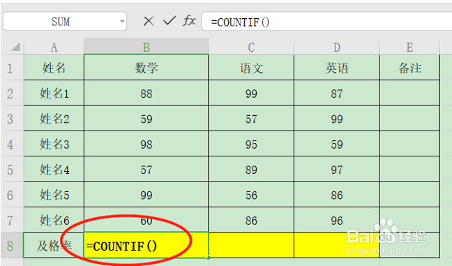 Excel表格计算及格率的方法