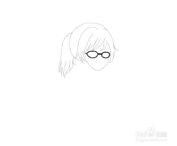 戴眼镜的女学生头像怎么画
