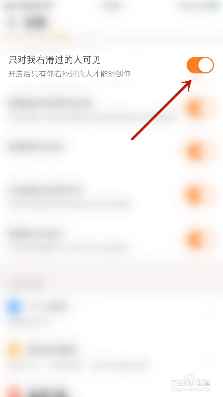 觅语如何启用只对我右滑过的人可见