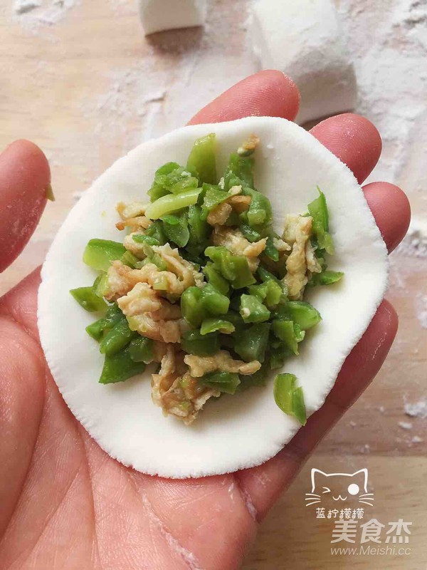 豆角鸡蛋水晶饺