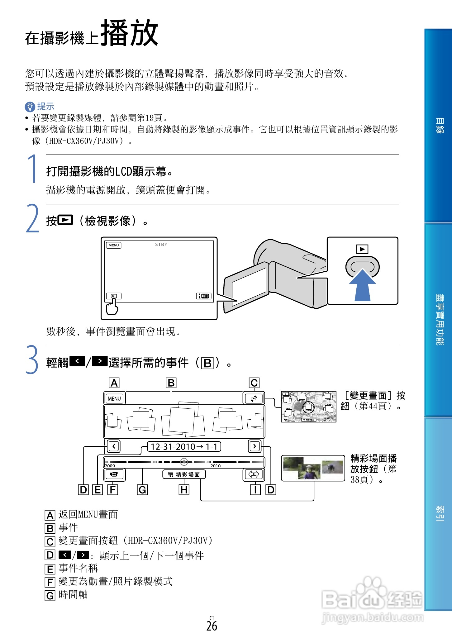 SONY HDR-PJ30摄像机使用手册:[3]