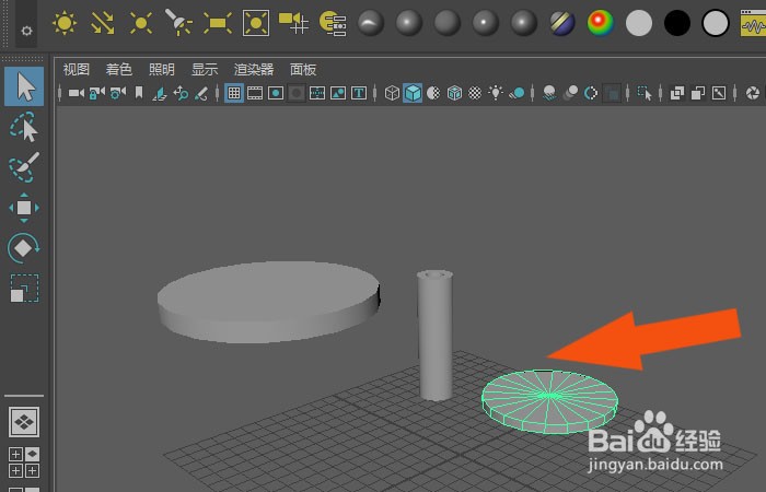 Maya2019软件中如何绘制圆形桌子模型