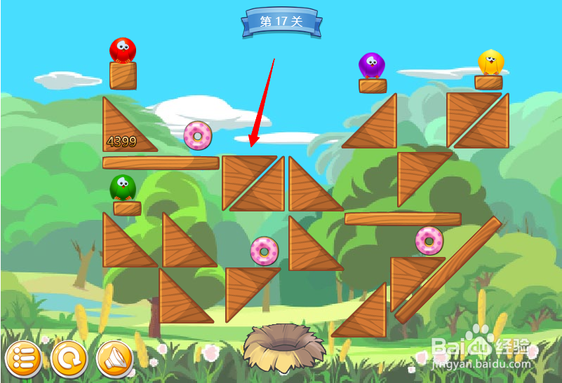 小游戏泡泡鸟历险记第17关