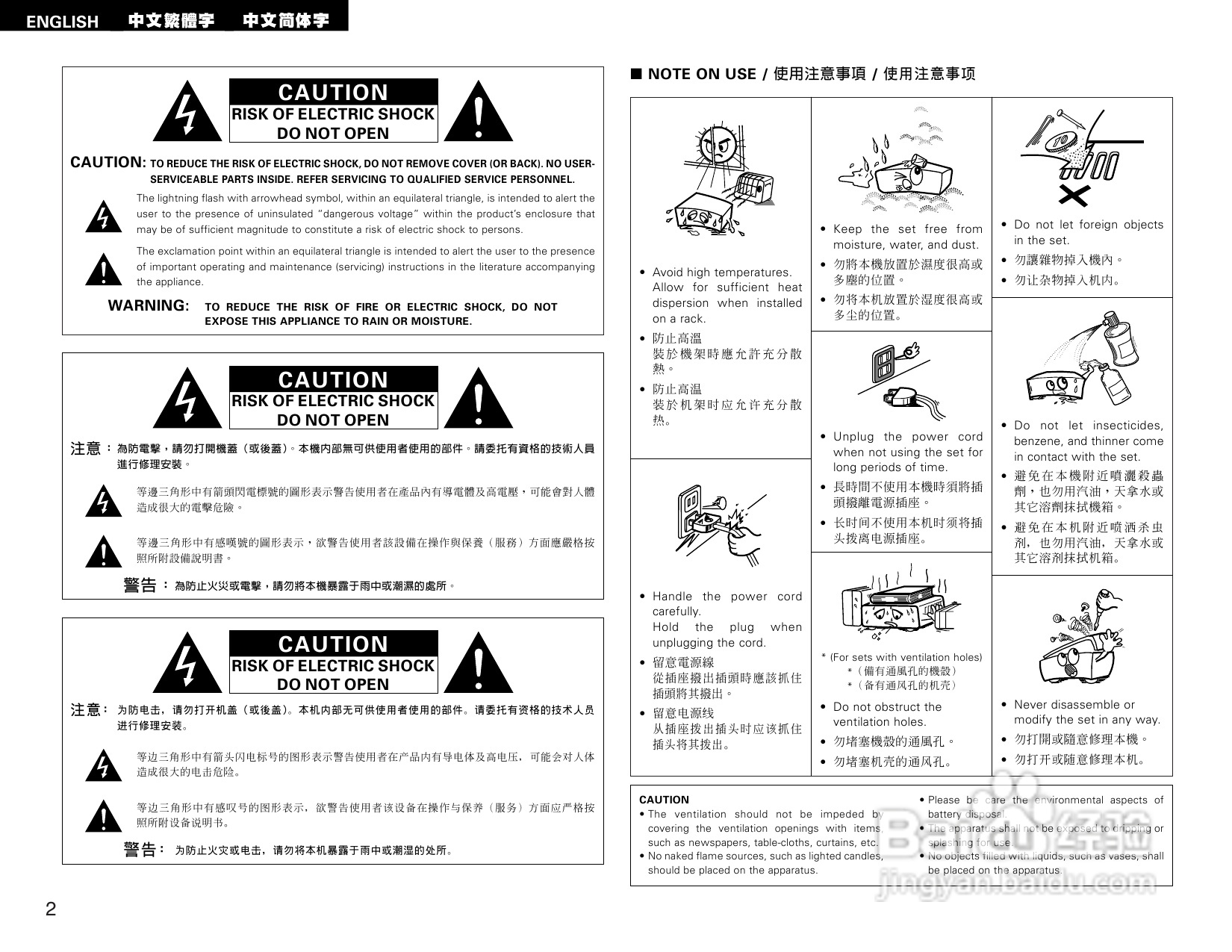 DENON AVR-1484收音环绕扩音机操作说明书:[1]