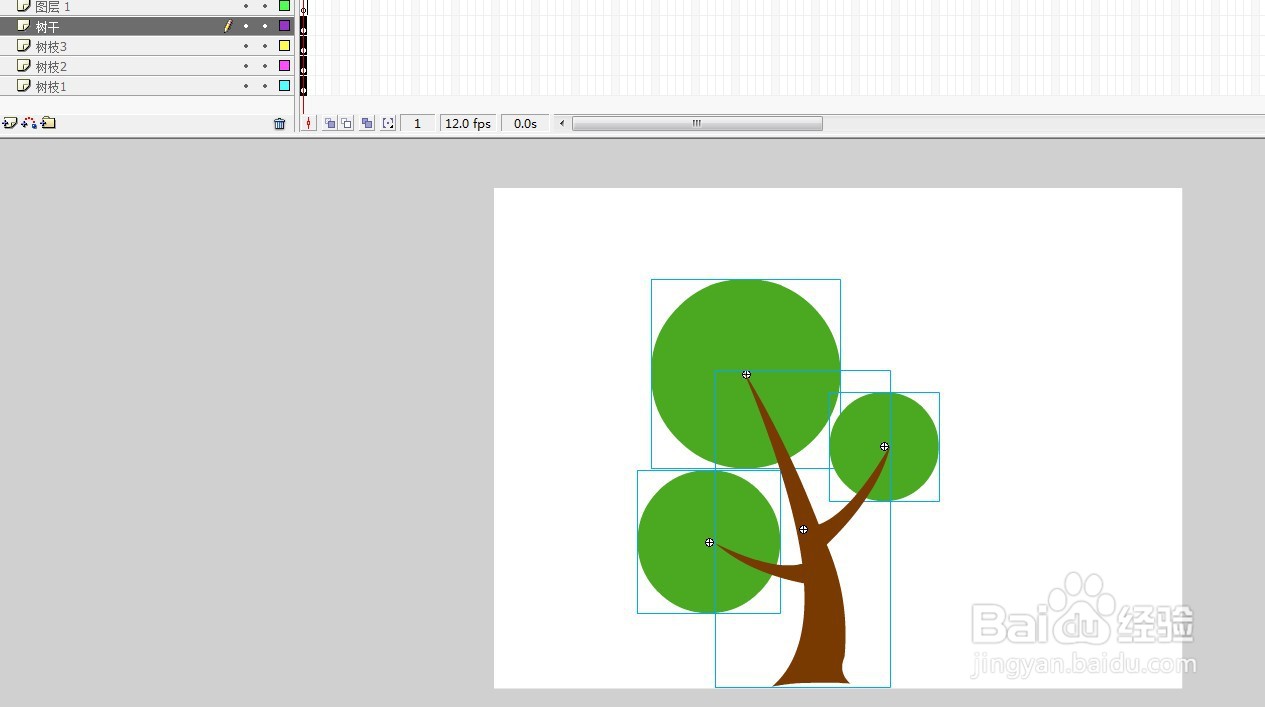 flash制作枝叶被风吹动的效果