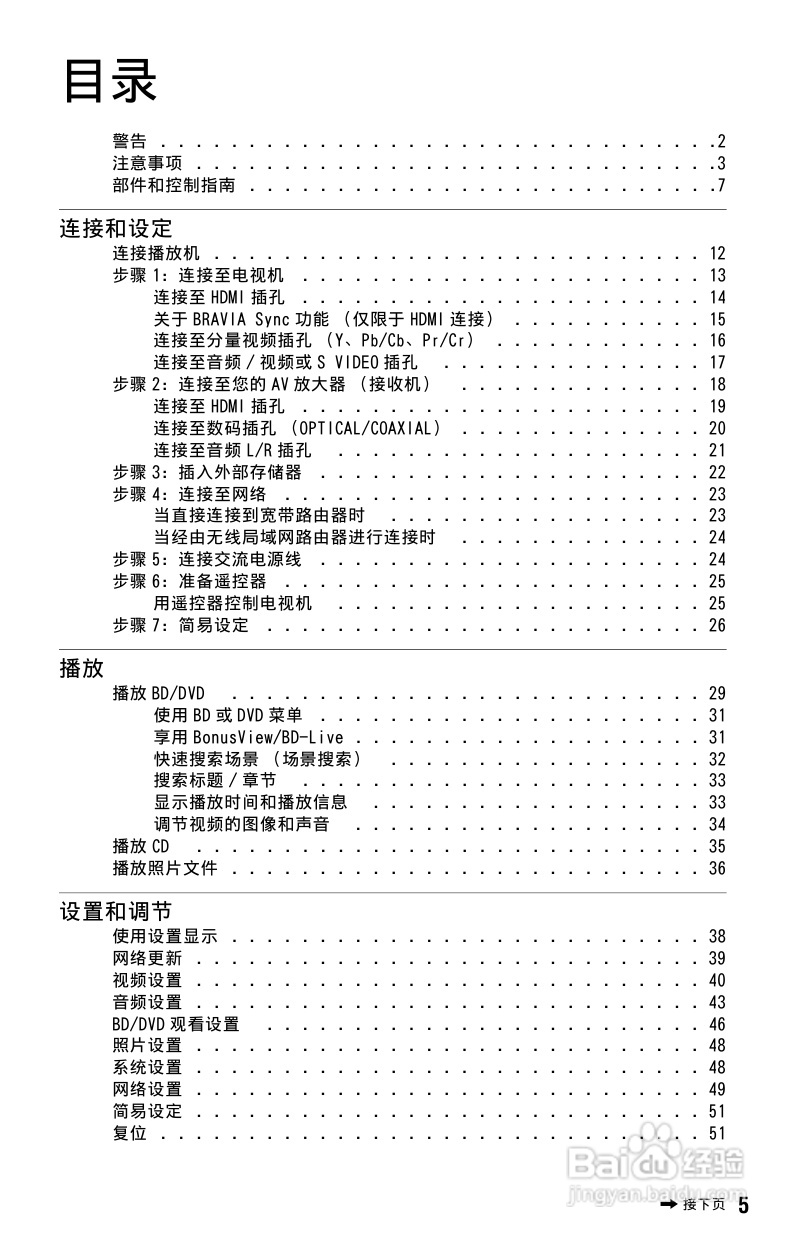 索尼BDP-S185蓝光播放机使用说明书:[1]
