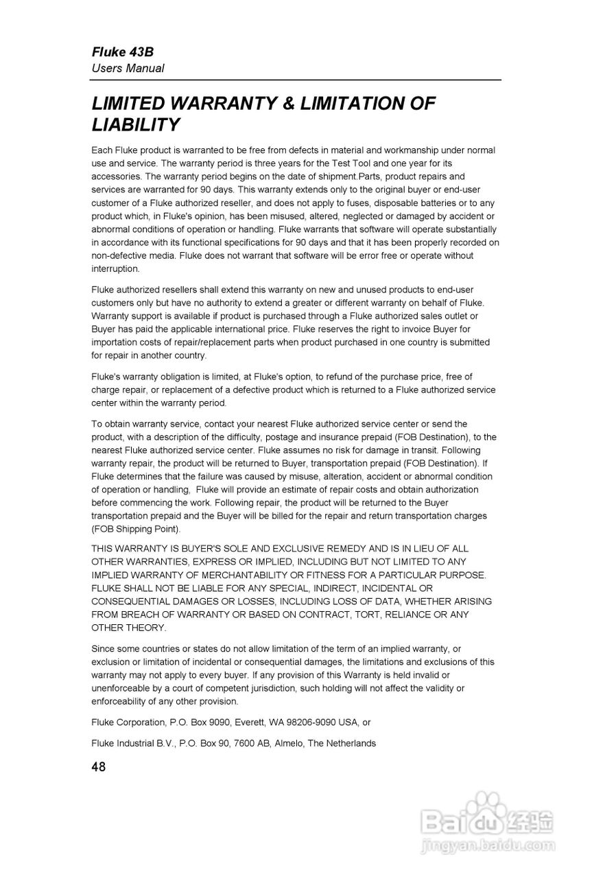 Fluke 43B 电能质量分析仪用户手册:[6]