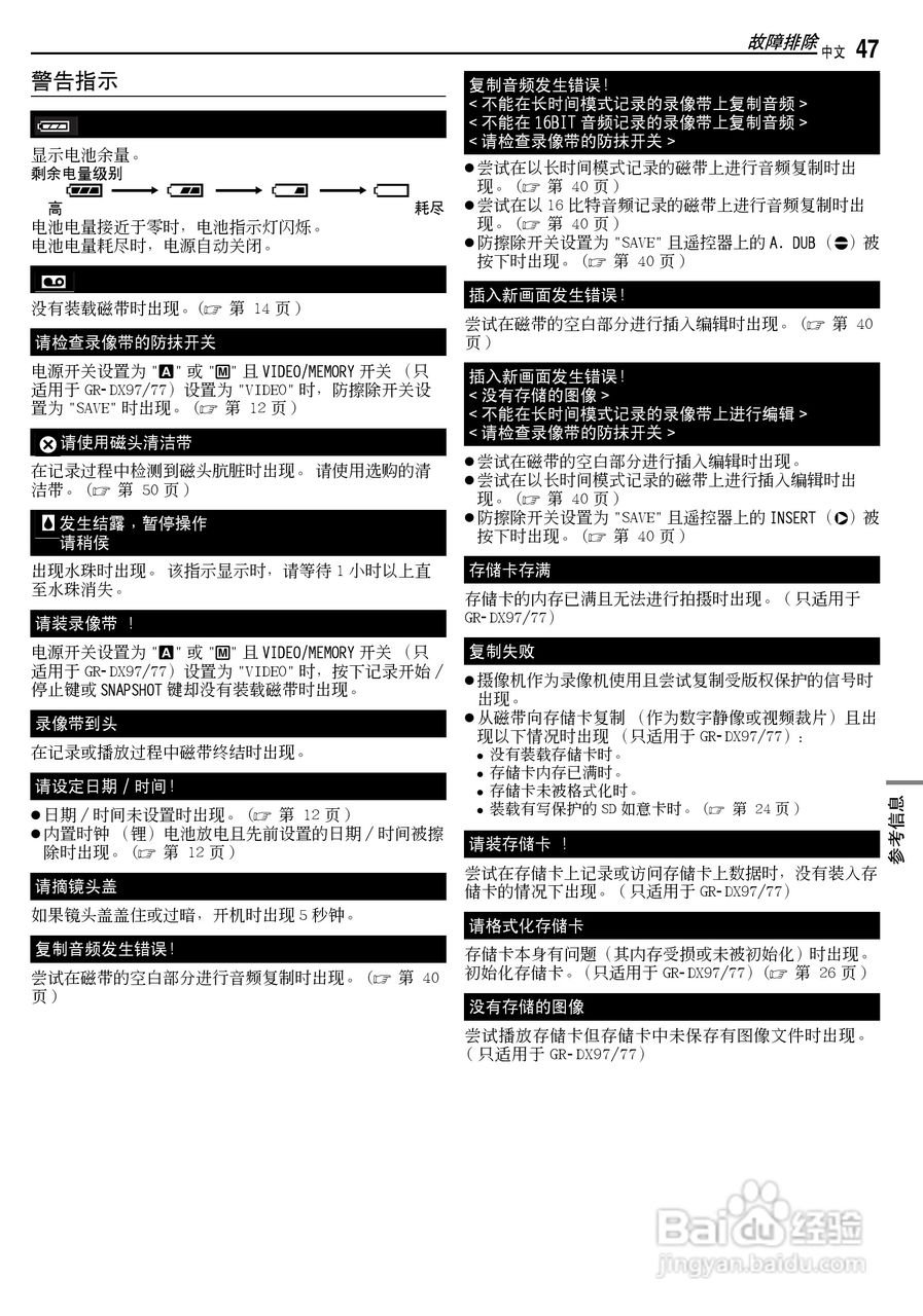 JVC GR-DX77AC数码摄像机说明书:[5]