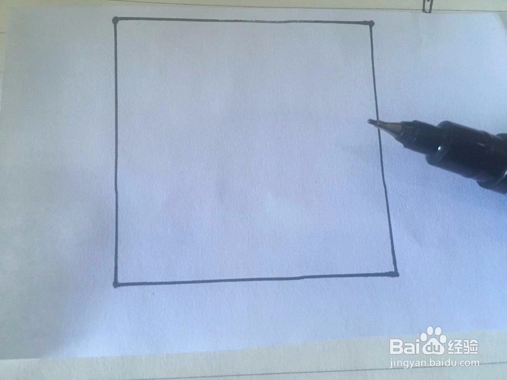 简单画3D效果方形洞口