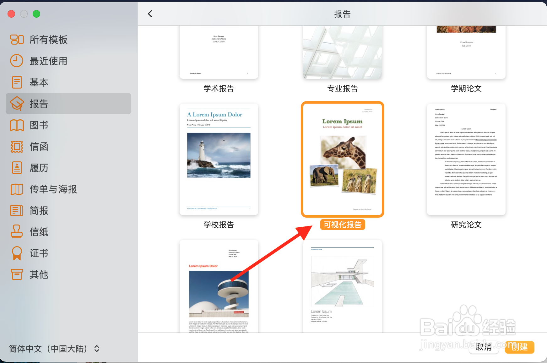 如何使用Pages文稿创建可视化报告