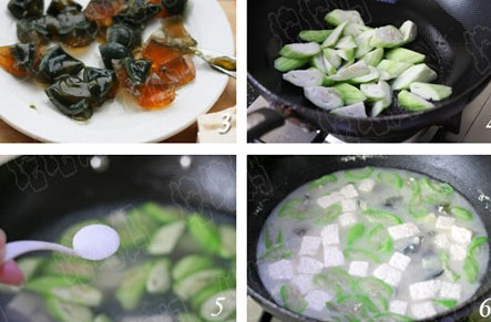 丝瓜皮蛋豆腐汤的做法