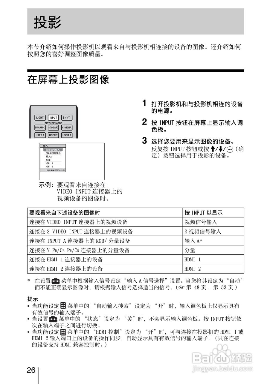 SONY索尼VPL-HW15投影机使用说明书:[3]