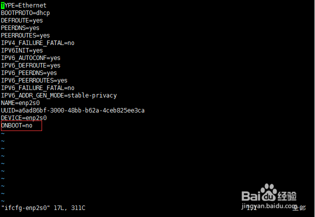 centos7 开机自动连网