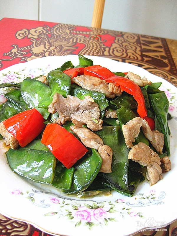 梅豆辣椒炒肉片