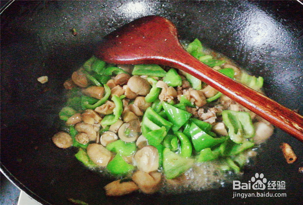 妈妈教我做的尖椒草菇鸡肉