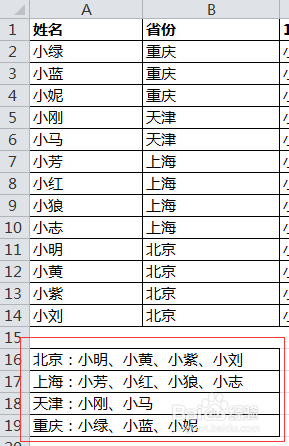Excel快速将多个单元格文本内容合并一个单元格