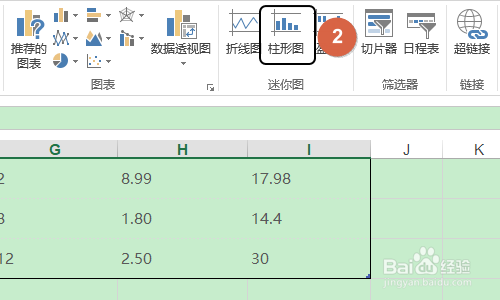 如何給excel表格製作迷你圖表-百度經驗