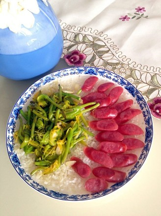 广式腊肠黄花饭