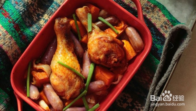 南瓜年糕烤鸡腿