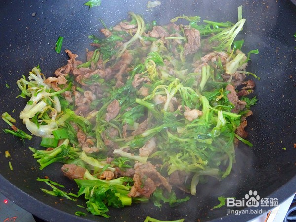 羊肉炒苦菊的做法