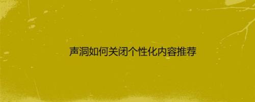声洞如何关闭个性化内容推荐