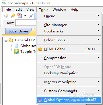 cuteFTP 9.0设置语言